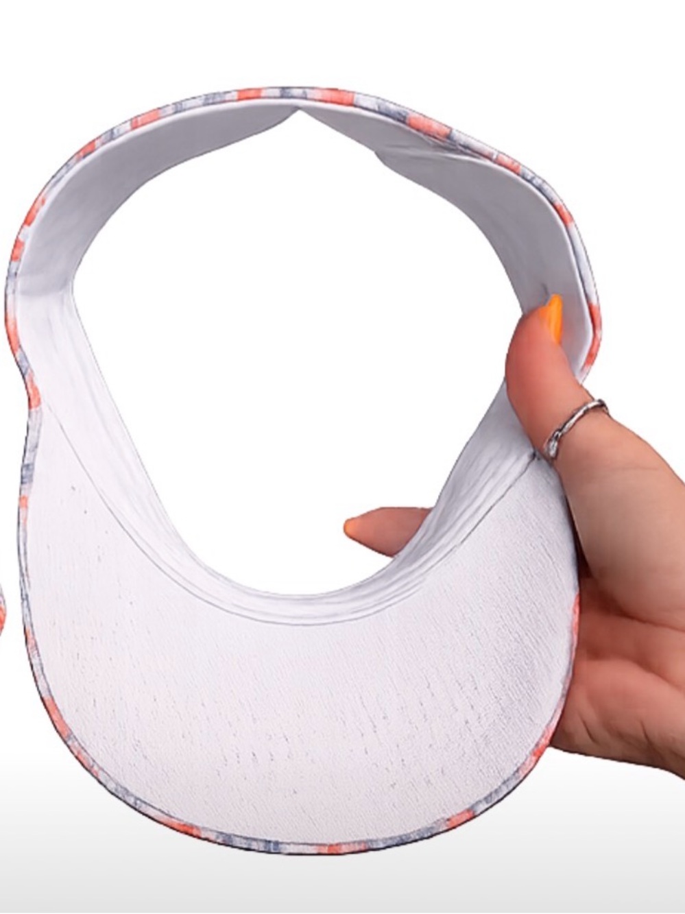 Hooters Plaid Adjustable Visor Hat Orange Embroidered Logo One Size NEW - Picture 8 of 8